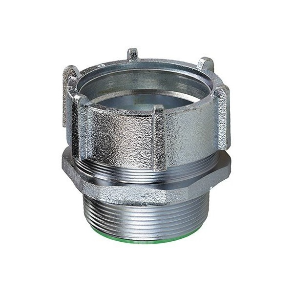Conduit Fitting Connector, 2-1/2 in, Threaded, Alloy Steel, Zinc Plated